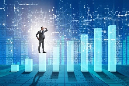 businessman looking far economic forecasting