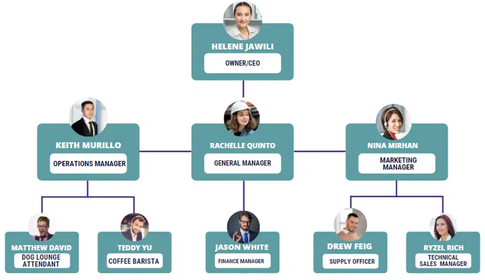 Dog Café business plan organogram