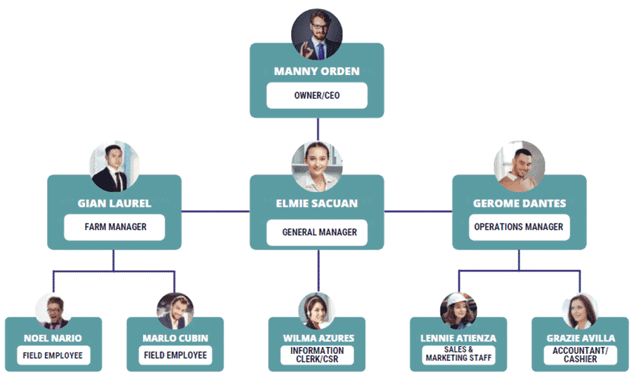 Oyster Farming business plan organogram