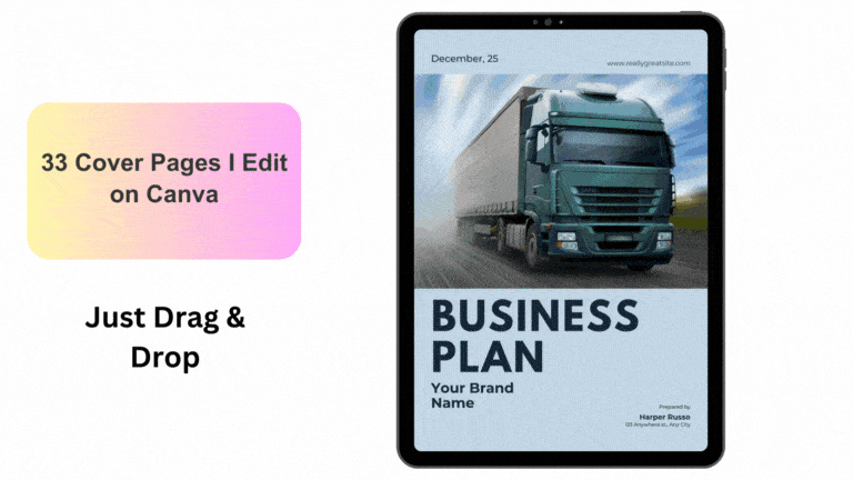 Trucking Business Cover Page Landing Page