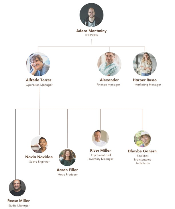 organogram of Record Studio business plan